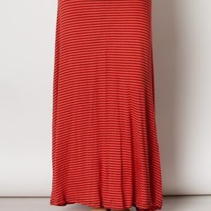 Red Stripped Maxi Skirt